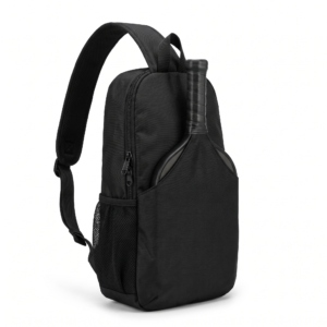 Black crossbody sling bag for pickleball